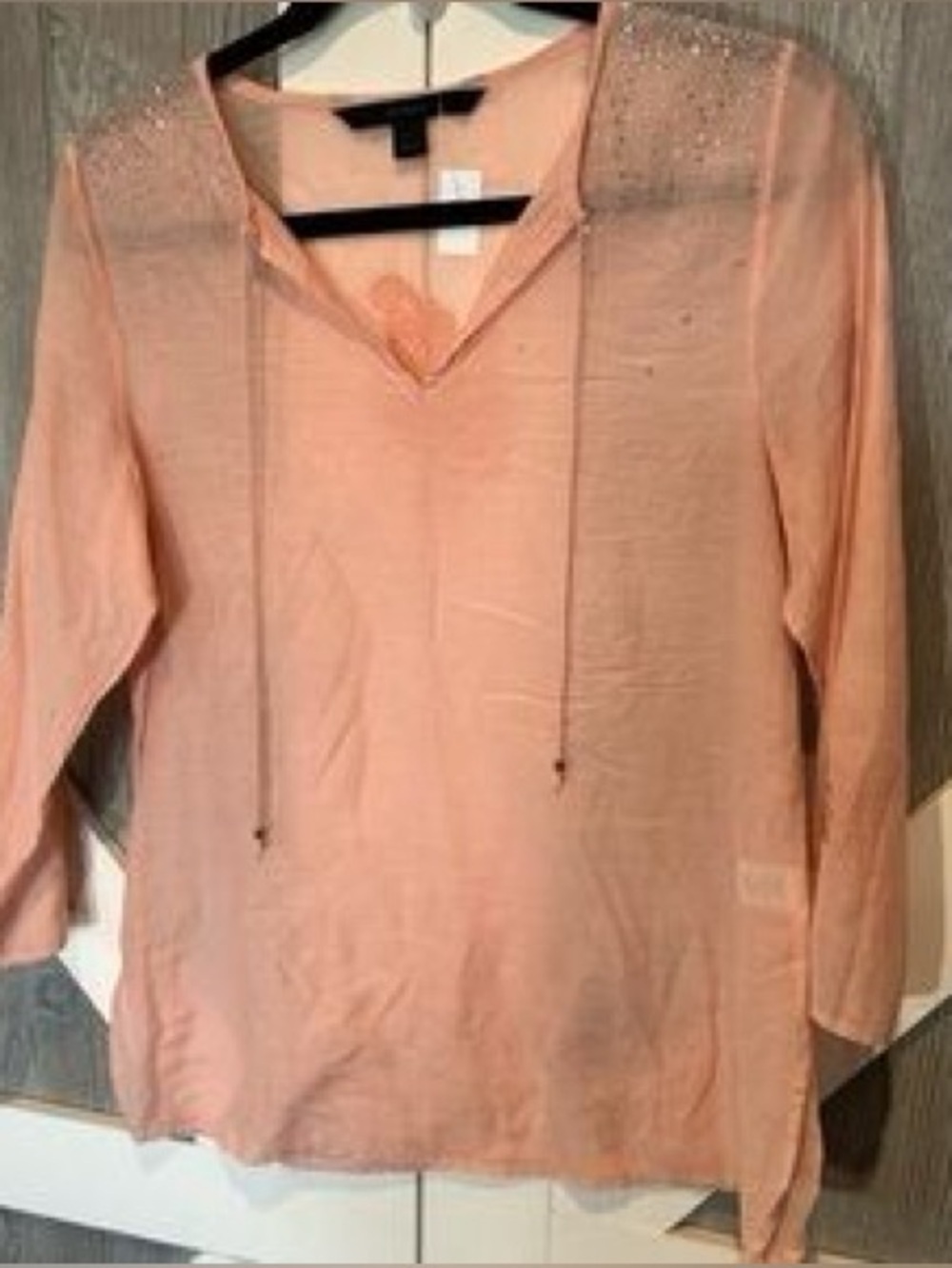 Express silk blend Peach Embellished Tunic Top women’s size large